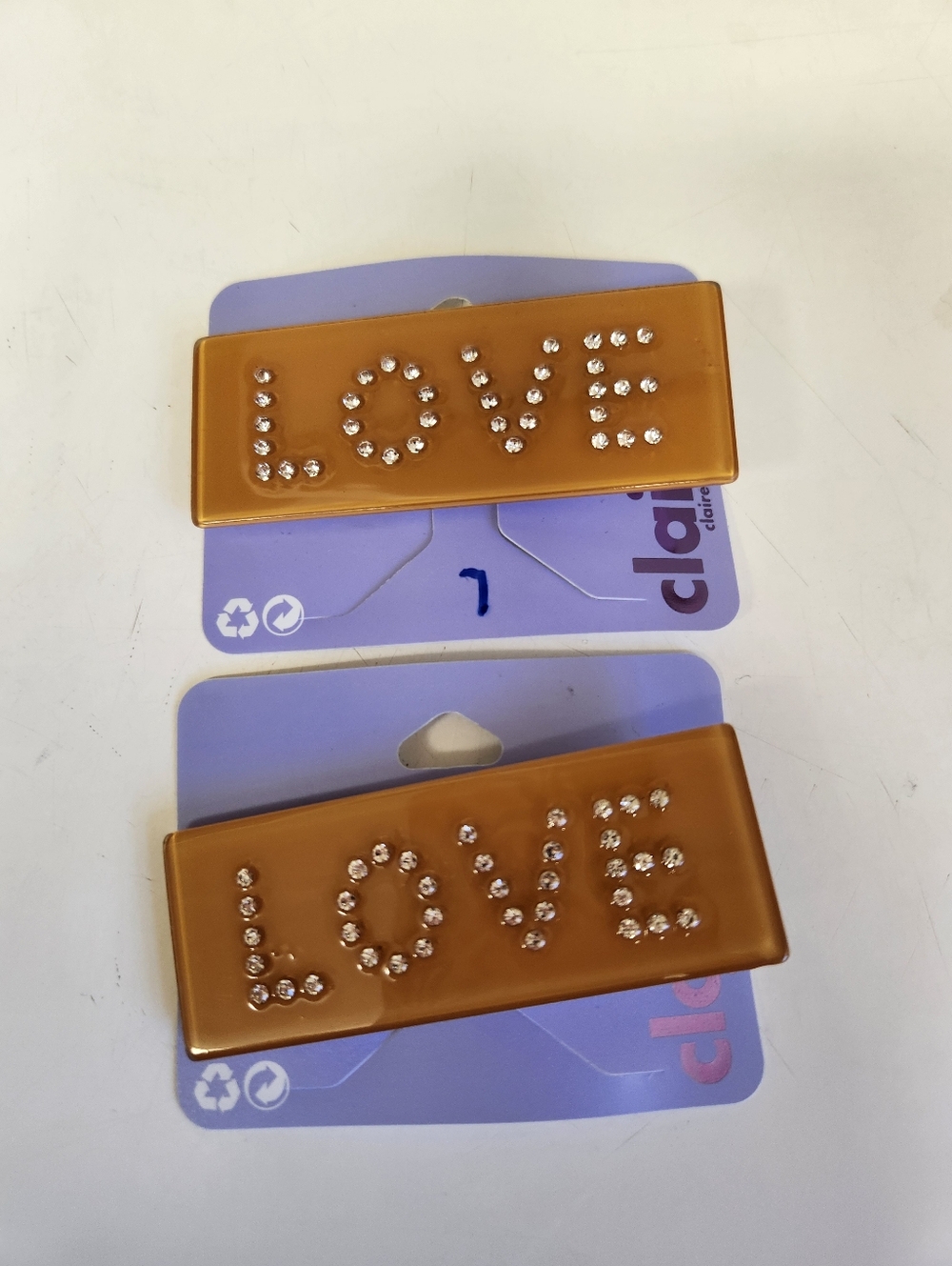 Claire's LOVE Hair Barrettes